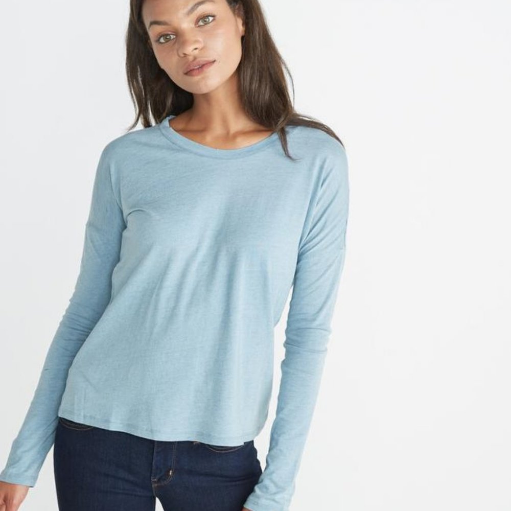 Marine Layer Denim Blue Long Sleeve